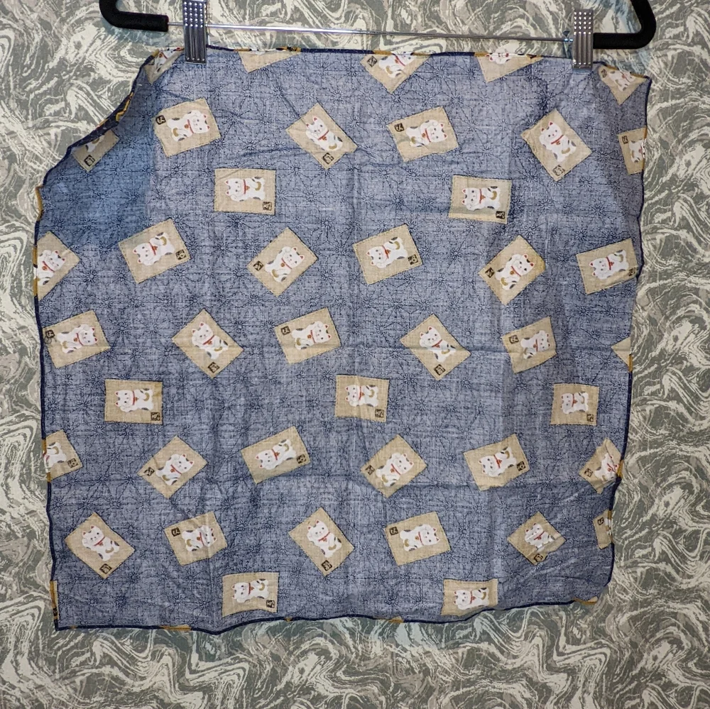 NWOT Vintage Japanese Lucky Cat Handkerchief